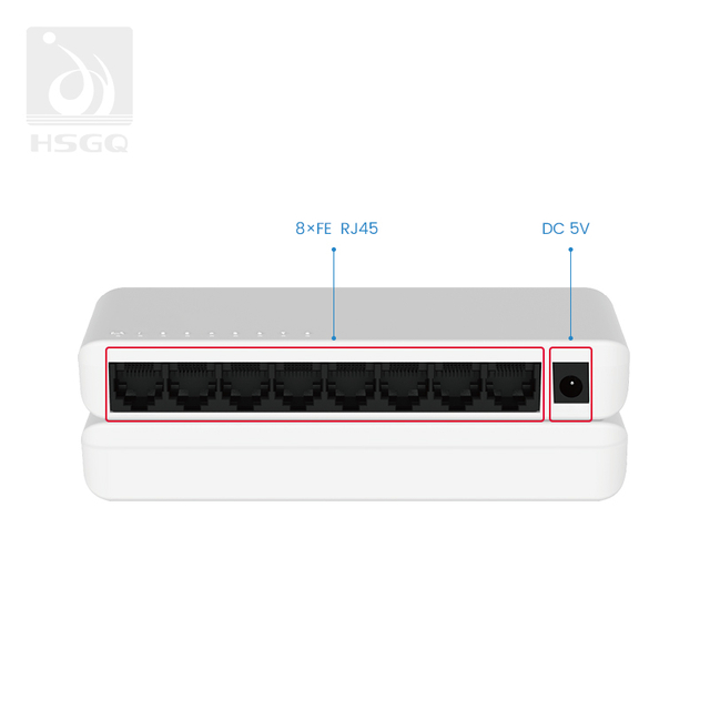 Switch Ethernet 8 ports vers routeur pour la maison