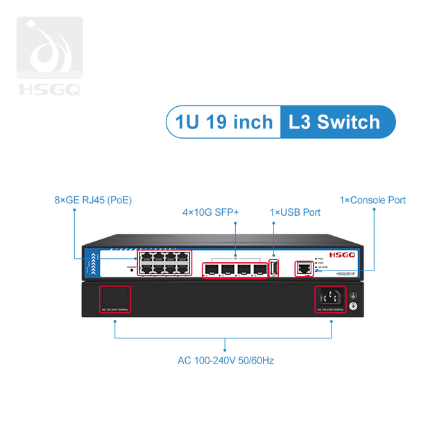 Commutateur POE 8 * ports pour caméra de vidéosurveillance