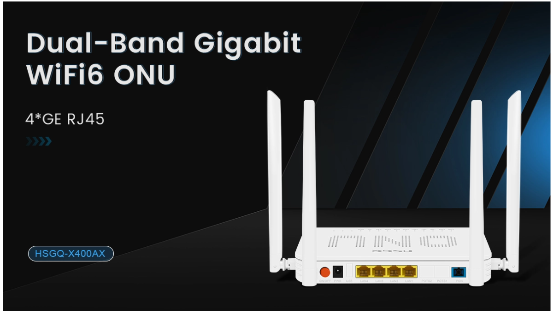 WiFi 6 ONU avec quatre ports Ethernet Gigabit