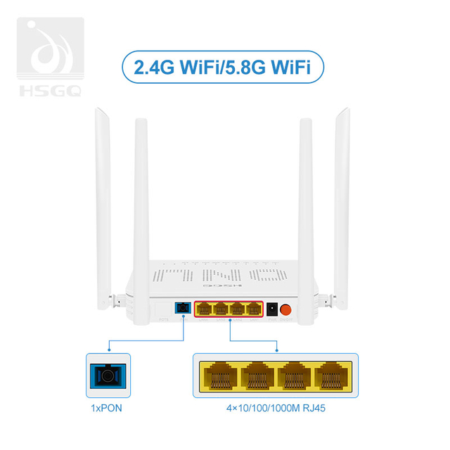 4ge + 2,4g + 5,8 g (1200m) WiFi Xpon ONU